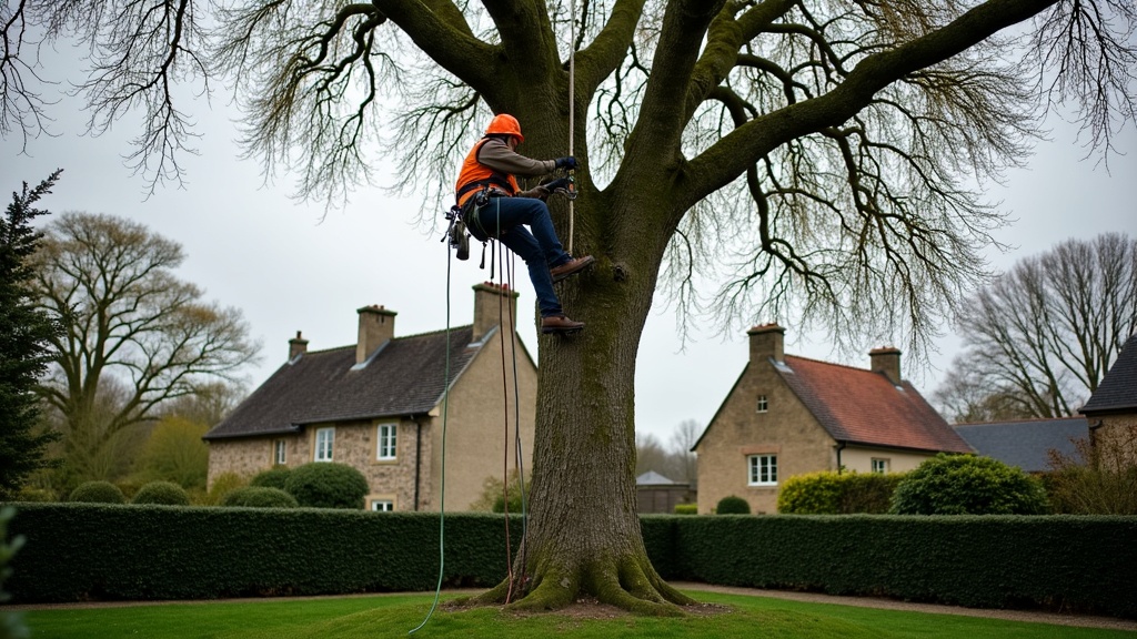 Élagueur professionnel intervenant sur un arbre en Vendée