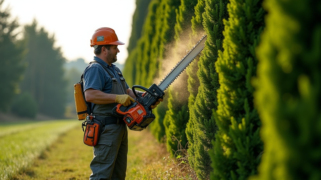 Élagueur professionnel intervenant sur un arbre en Vendée