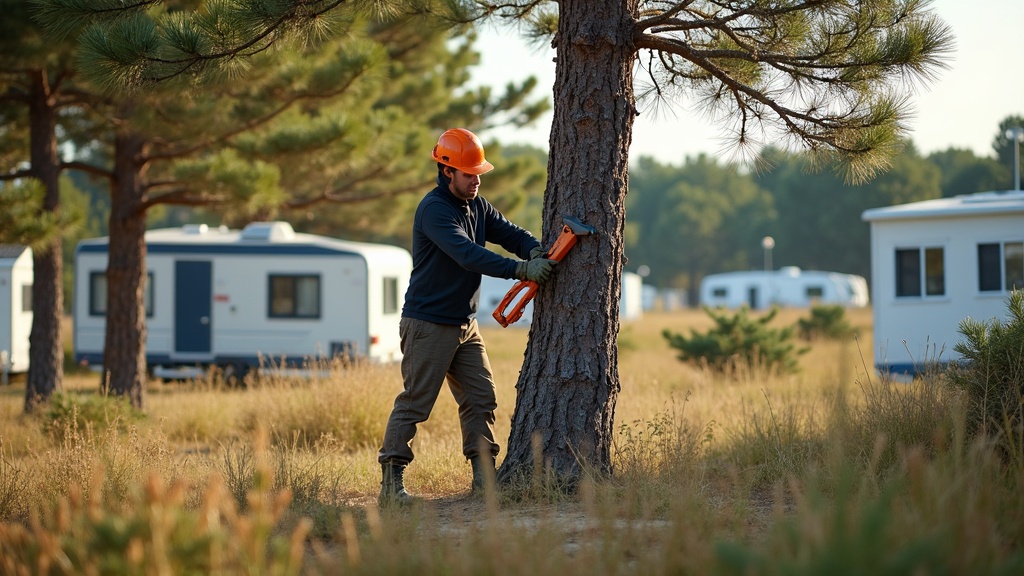 Élagueur professionnel intervenant sur un arbre en Vendée
